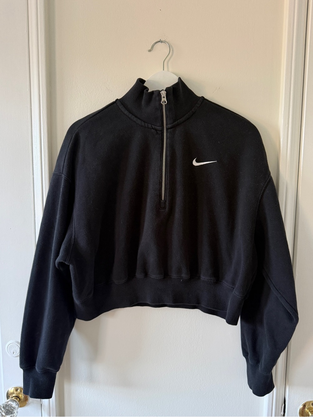 NIKE Women’s Phoenix Fleece 1/4-Zip Cropped Sweatshirt